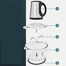 Подрібнювач 1.8 л 300 Вт HEINRICH'S HMZ 8672 G Кухонний універсальний блендер Чопер електричний для овочів, фото 5