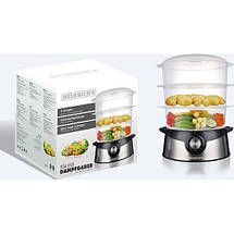 Пароварка трирівнева 800 Вт HEINRICH'S HDA 8501 електрична для кухні Пароварка побутова для дому, фото 4