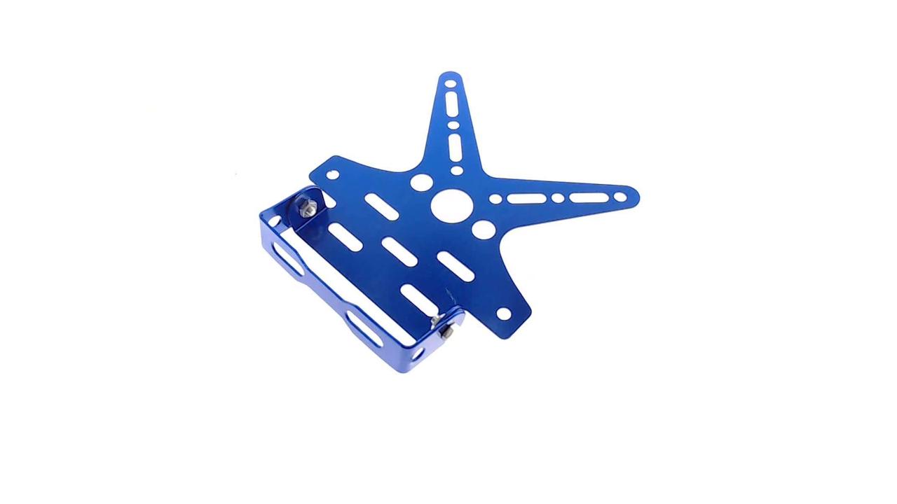 Рамка для крепления номера и поворотников с регулируемым углом наклона (синяя) KOMATCU (mod.A) - фото 1 - id-p1838763870