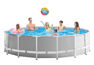 Каркасний басейн Intex 26726 Prism Frame 457х122 см круглий для всієї родини з картриджним фільтром, фото 4