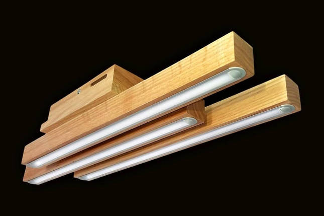 Світлодіодний світильник з дерева для кабінету спальні коридору кухні передпокою  Лед-Вегас-40/3 натуральний, фото 2