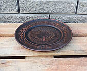 Тарілка керамічна гончарна з червоної глини 21 см