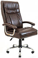 Офисное Кресло Руководителя Richman Бургас Титан Dark Brown Хром М2 AnyFix Коричневое z13-2024
