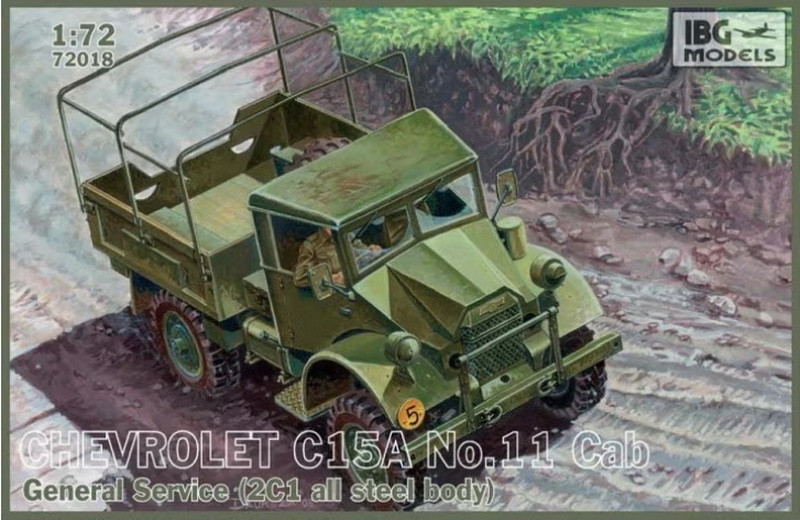 Пластикова модель 1/72 IBG 72018 Chevrolet C15A No.11 Cab General Service (2C1 all steel body)