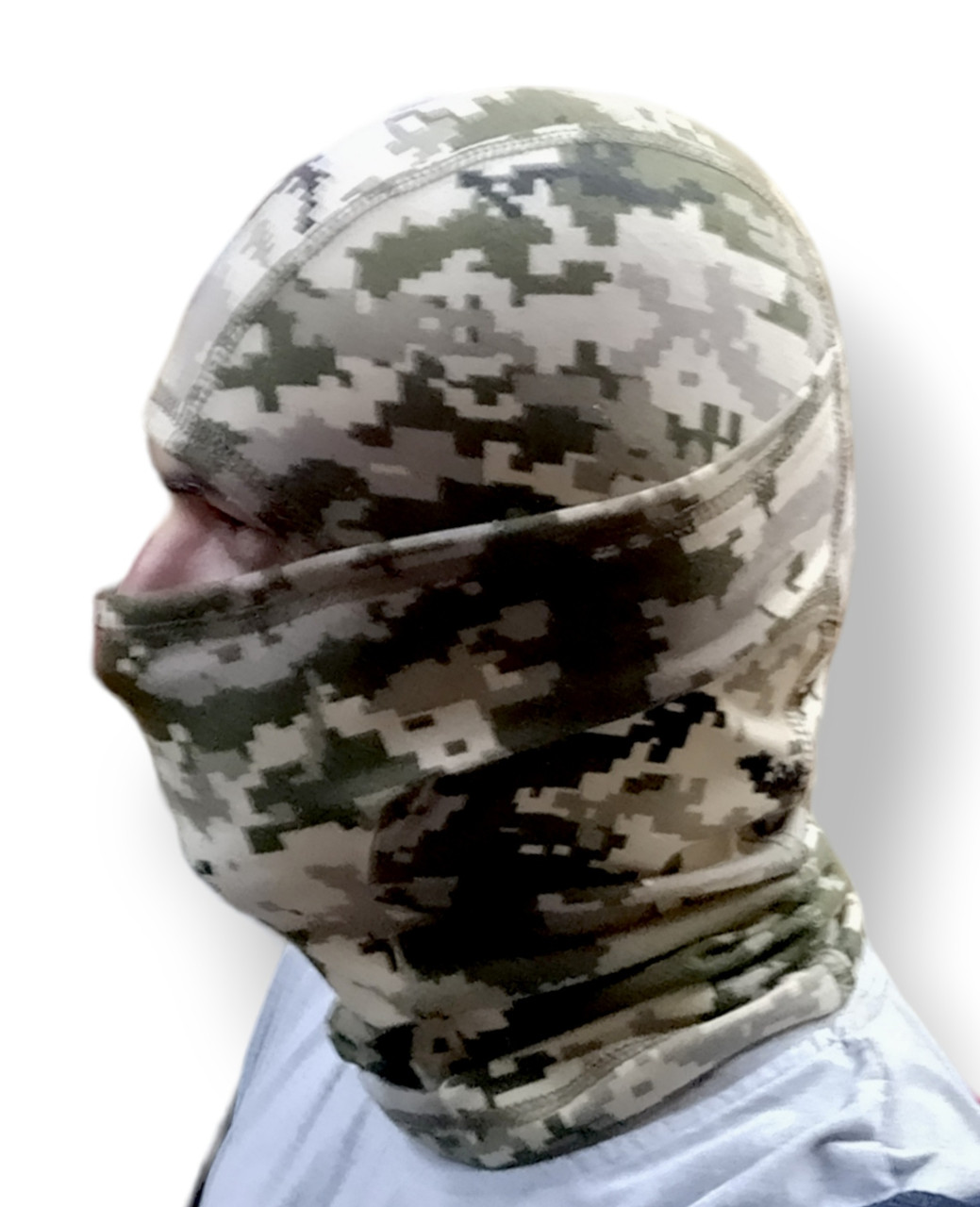 Балаклава чоловіча тактична підшоломник піксель трикотаж літня Tactical Balaclava
