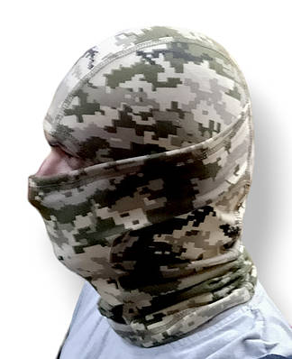 Балаклава чоловіча тактична підшоломник піксель трикотаж літня Tactical Balaclava