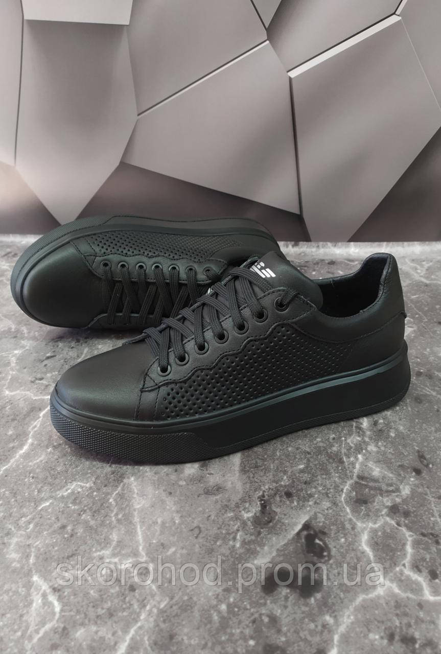 Кросівки жіночі armani (армані)перфорация черная 36-41 р.