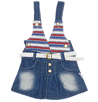 86 9-12 міс дитячий джинсовий сарафан для дівчинки малюків з ремінем демісезонний 2048 СН