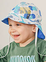 46-48 9-18 міс дихаюча панамка кепка для хлопчика на море пляжна із захистом шиї від сонця сонцезахисна 6067