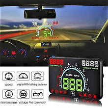 Автомобільний проєктор приладової панелі на лобове скло HUD OBD E350 5,8" проєкційний спідометр і тахометр