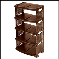 Полиця для взуття 49*31,5*90,5см Ротанг коричневий ELIF, фото 2