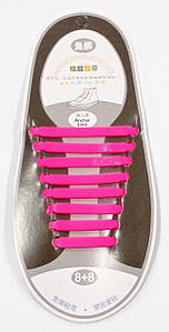 #20-7 Силіконові шнурки набір 8+8 шт No20 рожеві