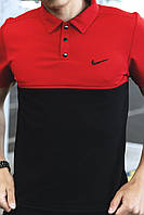 Футболка мужская Polo Nike красно-черная брендовая молодежная стильная современная крутая хлопковая КМ XXL