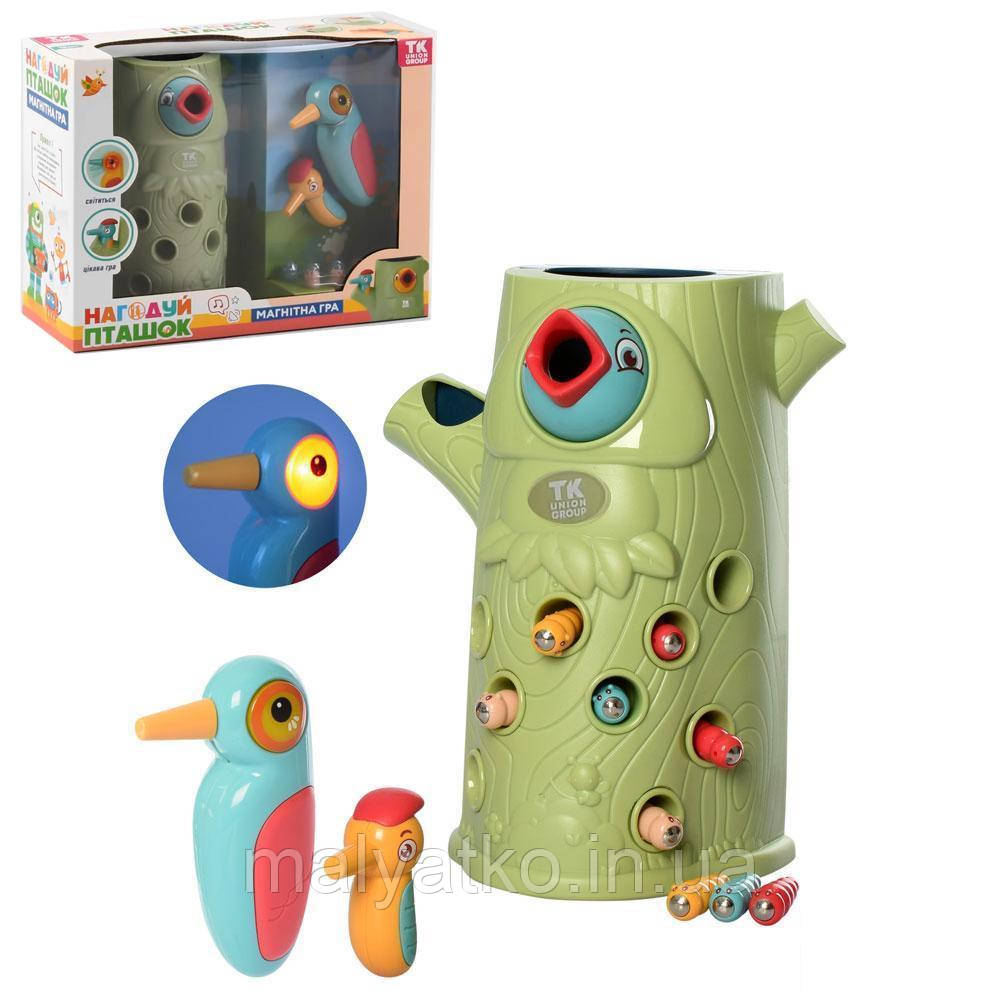 Магнітна гра "Погодуй птенчика" (черв'ячки, дупло) арт. 80395, фото 1