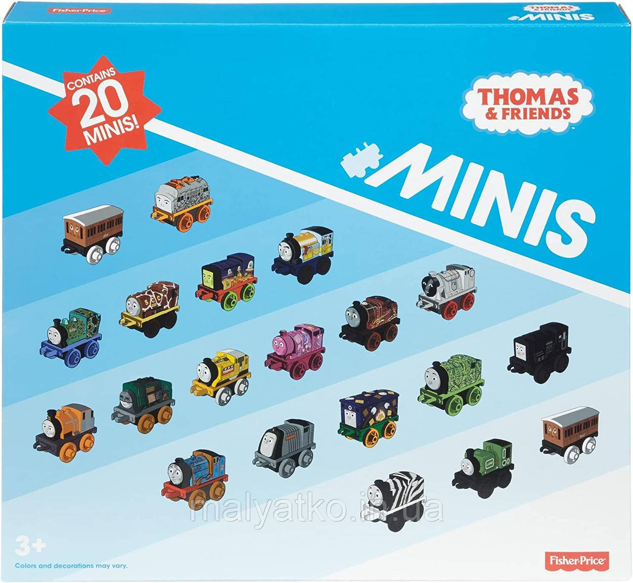 Міні паровозики потяги томас Fisher-Price 20шт Thomas Friends MINIS Engines, фото 1