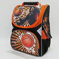Рюкзак школьный каркасный ортопедический для мальчика Баскетбол ,3 отделения светоотражатели, каркасный