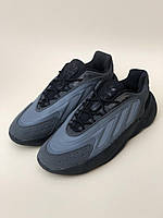 Мужские кроссовки Adidas Ozelia Grey Core (чёрные с серым) лёгкие спортивные демисезонные кроссы PD7398