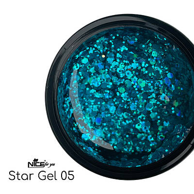 Стар гель Nice for you Star gel №04 Синій 5 г