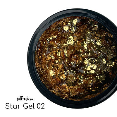 Стар гель Nice for you Star gel №02 Золотистий 5 г