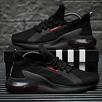 Мужские кроссовки Adidas ZX (чёрные) удобные спортивные повседневные кроссы 2336