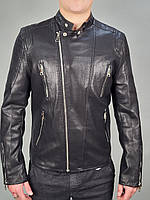 Куртка мужская косуха из экокожи 46-56 арт.821, Цвет Черный, Международный размер M, Размер мужской одежды