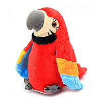 Детская игрушка говорящий попугай повторюшка Красный Parrot Talking на батарейках