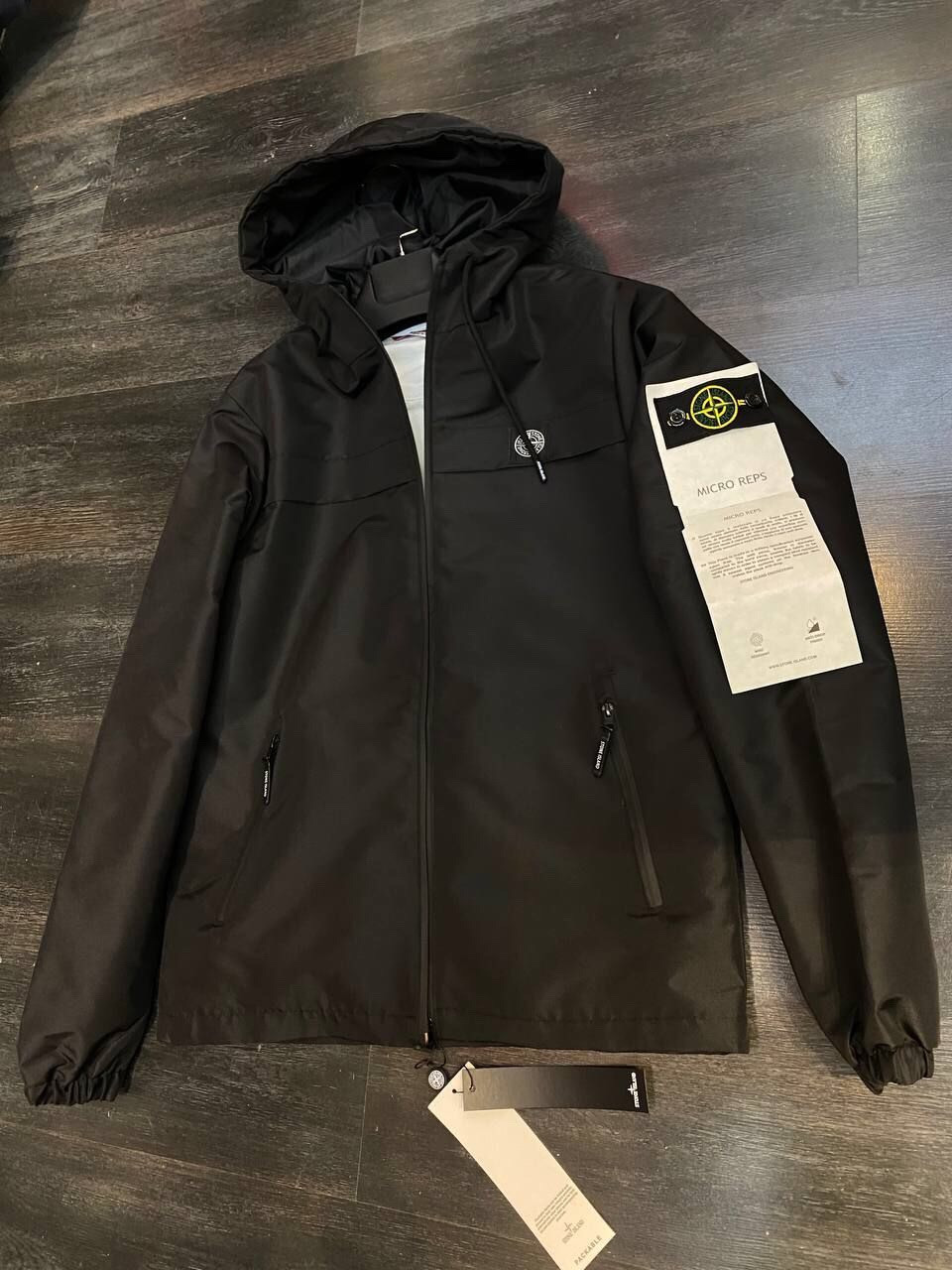 Куртка чоловіча STONE ISLAND S-XXL арт.1180, Колір Чорний, Міжнародний розмір S, Розмір чоловічого одягу (RU) 44