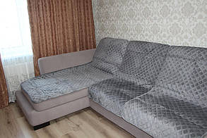Дивандек покривала на кутовий диван сірий колір