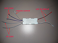 №194 Драйвер 80W + пульт + APP Driver 20-40Wx2+LED 220V (2x2pin)