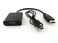 Адаптер HDMI VGA 12 конвертер преобразователь Мультимедийный переходник эмулятор для монитора b