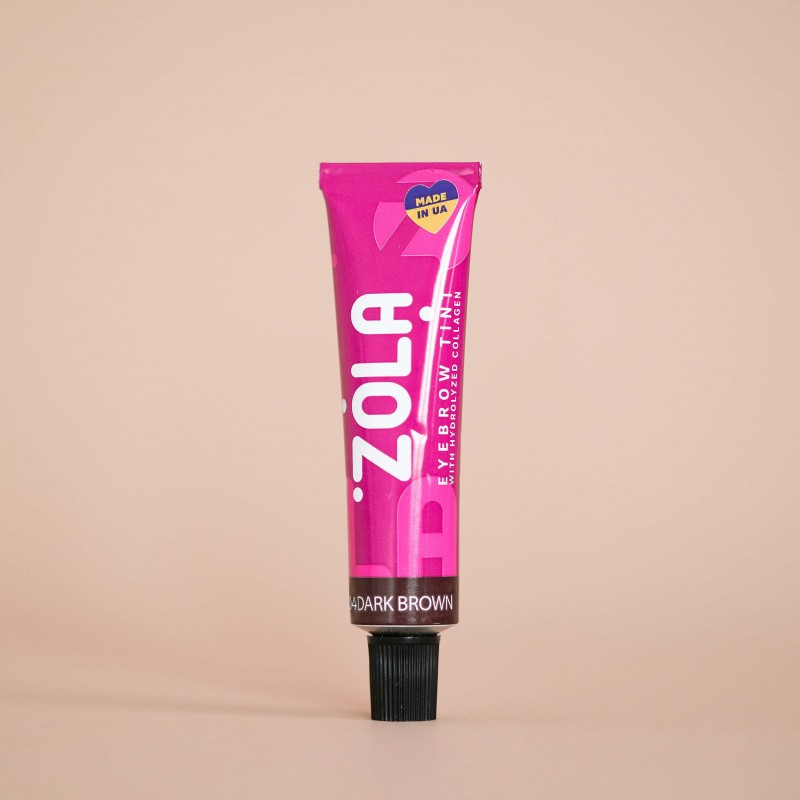 Фарба для брів з колагеном Zola Eyebrow Tint With Collagen 04 Dark Brown, 15 мл, фото 1