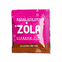 Краска для бровей ZOLA с коллагеном в саше Eyebrow Tint With Collagen 02 Warm Brown 5мл