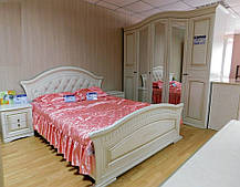 Ліжко двоспальне Ніколь з м'яким узголів'ям без матраца та каркаса ДСП Біле 1800х2000 мм (Світ Меблів TM), фото 3