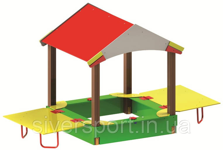 Пісочний дворик "Хатинка" з кришкою SiverSport KID210.1, фото 1