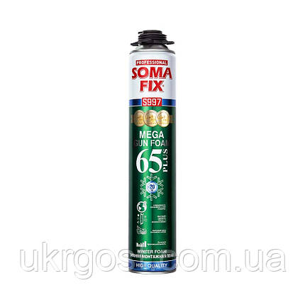 Піна монтажна професійна Soma Fix S997 MEGA plus зимова 850 мл, фото 1