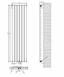 Вертикальний дизайнерський радіатор опалення ARTTIDESIGN Livorno 6/1800/408/50 чорний матовий, фото 3