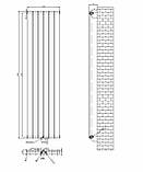 Вертикальний дизайнерський радіатор опалення ARTTIDESIGN Livorno 6/1800/408/50 сірий матовий, фото 3