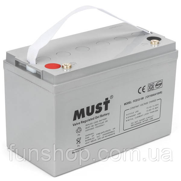 Гелевый аккумулятор MUST 12v 100Ah (тяговый аккумулятор 12в 100ач) (ID ...