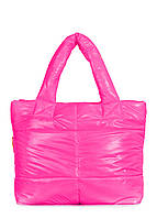 Дутая стеганая сумка POOLPARTY Fluffy неоновая малиновая (fluffy-neon-pink)