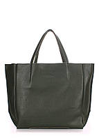 Женская кожаная сумка POOLPARTY Soho зеленая (soho-khaki)