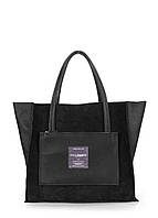 Женская кожаная сумка POOLPARTY Soho черная (soho-insideout-black-velour)