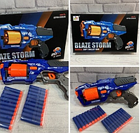 Детский бластер автомат с барабаном и мягкими пулями Blaze Storm как нерф Nerf 7092