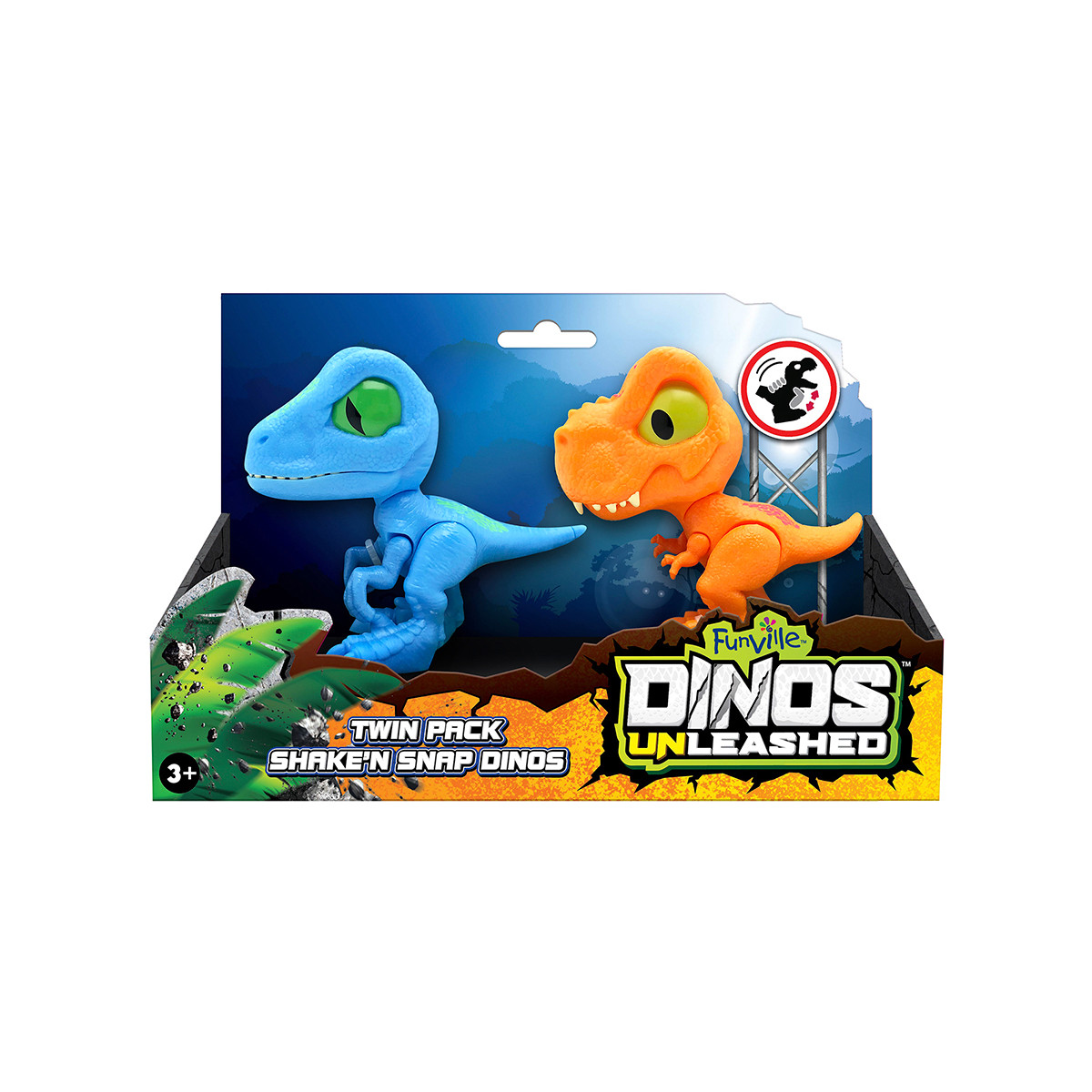 31128 Набір фігурок з механічною функцією DINOS UNLEASHED ТІ-РЕКС І ВЕЛОЦИРАПТОР 2шт, фото 1