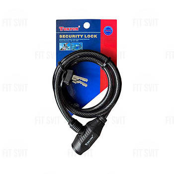 Замок на велосипед на ключах 80 см тросовий Tonyon