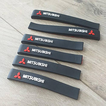 Гумові захисні наклейки молдинги (відбійники) на двері автомобіля Mitsubishi 6 шт./1уп Чорний (KG-7944)