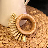 Щіточка з бамбуковою ручкою для чищення ротангових форм від муки та для посуду, фото 4