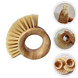 Щіточка з бамбуковою ручкою для чищення ротангових форм від муки та для посуду, фото 5