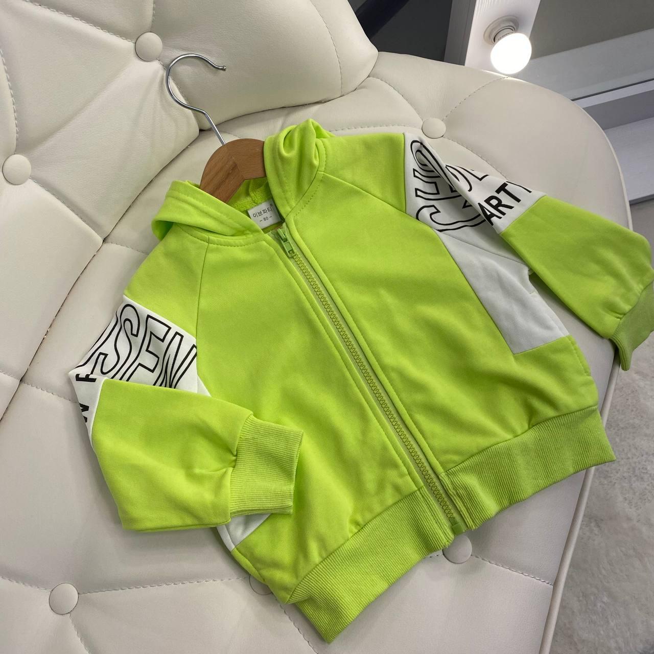 Дитяча кофта худи з капюшоном Салатова 50149 67, Салатовый, Унисекс, Весна Лето, 92, фото 1