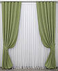 Комплект штор (2шт. 1,5х2,7м.) льон мармур, колекція "Pavliani". Колір оливковий. Код 1175ш 33-0010, фото 2