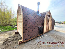 Баня Вікінг з білого термобруса Thermowood Production